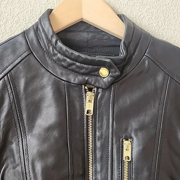 MK 100% Leather motto jacket L - Picture 2 of 13